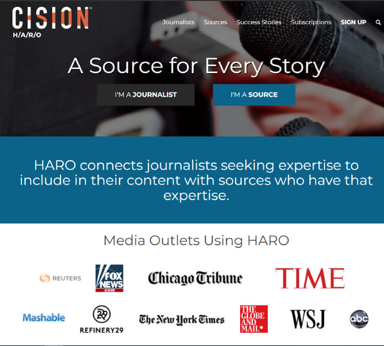 Help A Reporter Out (HARO) Homepage